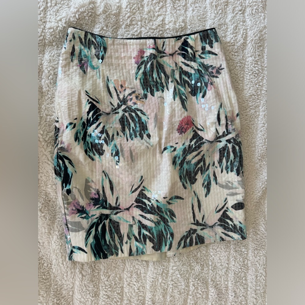 H&M Sequined Midi Skirt Floral Patterns